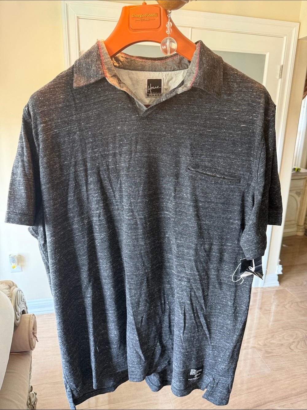 Stunning Black/Gray Heather Polo Golf Shirt -